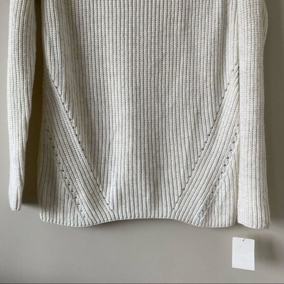 Trouvé-Chunky Knit Ivory/Grey Split Back Sweater - Picture 7 of 14
